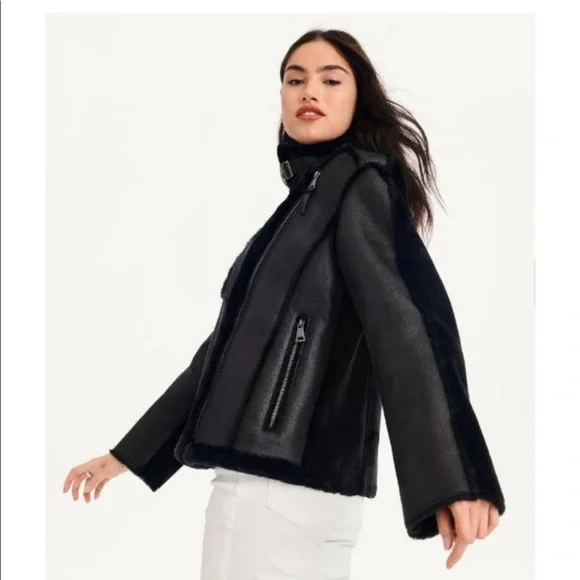 Black faux shearling jacket - Picture 3 of 4